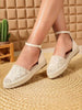 Women Woven Soles Bohemian Style Sandals, Closed Toe Sandals, Ankle Strap Platform Sandals, Comfortable Casual Flat Shoes Vacation